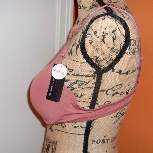 Youmita Cedarwood Plunge Cage Front 32B Bra & Small V-Cut Bikini Panties NWT - Picture 4 of 11